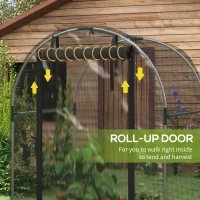Outsunny Galvanized Steel Crop Cage, Plant Protection Tent with Zippered Door, 4' x 4', Black(m-6)