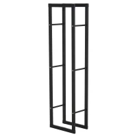 HOMCOM 15.7" x 9.8" x 59.1" Firewood Rack Outdoor, Log Holder Fireplace Storage Rack with Handles and 220 lbs. Weight Capacity, Black(m-2)