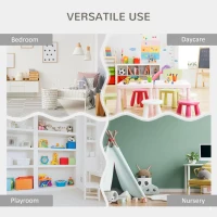 Qaba Kids Toy Storage Organizer Shelf, Children Bookshelf for Bedroom, Playroom, Nursery, 3-8 Years, Grey(m-6)