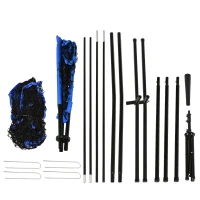 Soozier Baseball Net Set with 7.5x7ft Catcher Net, Ball Caddy, Portable Pitching Net for Hitting, Pitching, Batting, Blue(m-8)