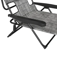 Outsunny Folding Lounge Chair w/ Reclining Back, Mixed Grey(m-10)