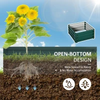 Outsunny 2' x 2' x 1' 2-Piece Raised Garden Bed Box with Steel Frame for Vegetables, Flowers, & Herbs, Green(m-6)