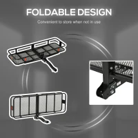 Aosom Folding Cargo Carrier with 500 lbs Capacity, 59‘’x19''x6'' Hitch Mount Luggage Basket Fits 2'' Receiver for Car SUV Traveling(m-6)