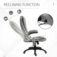 Vinsetto 6 Point Vibration Massage Office Chair with Heat, High Back Executive Office Chair with Padded Armrests, Microfiber Reclining Computer Chair, Gray(m-6)