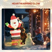 Outsunny 3ft Lighted Santa Claus, Light Up Christmas Decor with 97 LEDs, Stakes and Zip Ties, IP44 Waterproof for Indoor Outdoor(m-4)
