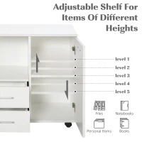 Vinsetto Multifunction Office Filing Cabinet Printer Stand with 2 Drawers, 2 Shelves, & Smooth Counter Surface, White(m-5)
