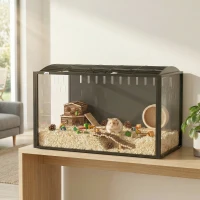 PawHut 41.3" L Hamster Cage, Large Hamster Habitats Steel Frame Chewproof, Deep Bedding Space for Pets Enrichment(m-10)