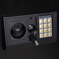 HomCom 56" Steel Electronic 5 Rifle Gun Security Cabinet w/Digital Keypad, Keys,Padded Interior- Black(m-9)