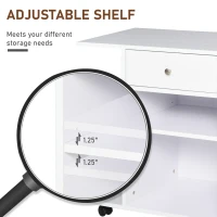 Vinsetto Mobile Printer Stand, Rolling File Cabinet Cart with Wheels, Adjustable Shelf, Drawer and CPU Stand, White(m-5)