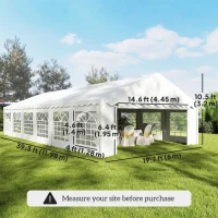 Outsunny 20' x 40' Party Tent, Outdoor Canopy Tent with Removable Sidewalls, 12 Windows for Parties, Wedding, Events, BBQ, White(m-3)