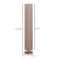 HOMCOM Modern Free Standing Rectangle Floor Lamp, 47 Inches Tall with Linen Shade for Living Room and Bedroom, Beige(m-17)