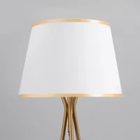 HOMCOM Modern Tripod Floor Lamp, Freestanding Lamp w/ Fabric Lampshade and E26 Base for Living Room, No Bulb - Gold(m-10)