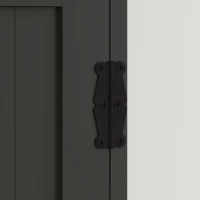 HOMCOM 60" 4-Door Storage Cabinet Multi-Storey Large Space Pantry with Adjustable Shelves Black(m-10)