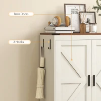 HOMCOM 5-Tier Shoe Storage Cabinet for 15 Pairs, Freestanding Farmhouse Shoe Cabinet, White(m-7)