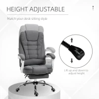 Vinsetto Home Office Chair Computer Chair with Retractable Footrest Adjustable Height Reclining Function Dark Gray(m-15)