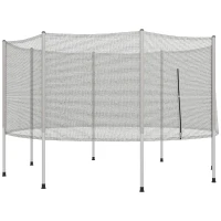 Soozier 2FT Replacement Trampoline Net Enclosure Safety w/ 8 Poles, Grey(m-9)