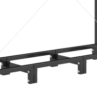 Outsunny 4 ft Firewood Rack with Customisable Width & Height, Cable Reinforcement, 616 lb Capacity Log Store Indoors, Black(m-11)