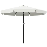 Outsunny 8.5 ft Outdoor Market Table Umbrella, Round Patio Umbrella with Tilt and Crank for Garden, Backyard, Deck, Cream White(m-2)
