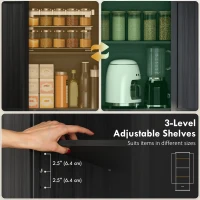 HOMCOM 71" Pantry Cabinet, Kitchen Storage Cabinet with Adjustable Shelves, 2 Doors and Drawer for Dining Room, Black(m-5)