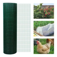 PawHut Chicken Wire Fencing 98' x 3', 1" x 0.5" Rectangle Chicken Wire for Crafts Garden Poultry, Metal Hardware Cloth Netting for Chicken Coops, Rabbit Cage, Dark Green(m-1)