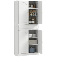 HOMCOM 72.4" Tall Kitchen Pantry Cabinet, Modern Freestanding Storage Cabinet with Shaker Doors and Adjustable Shelves, White(m-9)
