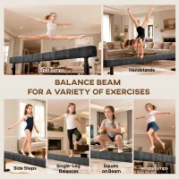 Soozier 7.5ft Adjustable Balance Beam, Gymnastics Beam with Wheels, Gymnastics Equipment for 6+ Years Old Training(m-7)