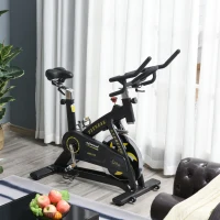 Soozier Stationary Fitness Exercise Bike with 40lbs Flywheel Cycling Cardio Workout  Belt Drive Racing Machine with Adjustable Resistance for Home Gym(m-10)