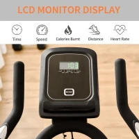 Soozier Exercise Bike, Indoor Cycling Stationary Bike, Belt Drive with Heart Rate, Adjustable Seat and Handlebar, LCD Monitor for Home Workout(m-6)