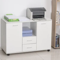 Vinsetto Multifunction Office Filing Cabinet Printer Stand with 2 Drawers, 2 Shelves, & Smooth Counter Surface, White(m-2)