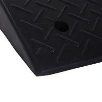 HOMCOM Rubber Curb Ramps Set, 4'' Heavy Duty Driveway Ramps with 33,000lbs Weight Capacity for Low Cars, Motorcycle, 2 Pack, 19" x 16.5" x 4"(m-9)