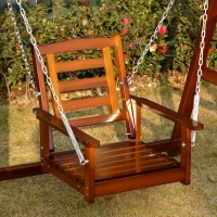 Outsunny Front Porch Swing, Hanging Patio Swing, Outdoor Swing Bench with Pine Wood Frame and Hanging Chains for Garden and Yard(m-9)
