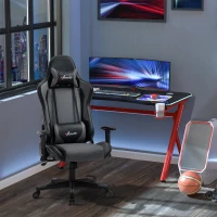 Vinsetto Gaming Chair Racing Style Ergonomic Office Chair High Back Computer Desk Chair Adjustable Height Swivel Recliner with Headrest and Lumbar Support, Grey(m-14)