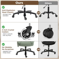 HOMCOM Ergonomic Office Chair with Inflatable Adjustable Lumbar Support, 400 Lbs Heavy Duty High Back Desk Chair, Light Green(m-6)