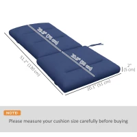 Outsunny Patio Chair Cushions for Adirondack Chair Replacement Cushions with Back and Ties, Set of 2, Navy Blue(m-3)