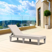 Outsunny Patio Chaise Lounge Chair with 5-Level Adjustable Back Cushion Outdoor Garden Poolside(m-8)