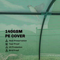 Outsunny Portable Mini Greenhouse, Tunnel Growing Tent with 5 Mesh Windows and Steel Frame, 7' x 3' x 2', Green(m-4)
