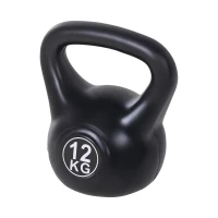 Soozier 26lb Fitness Kettlebell, Plastic Exercise Weight, Weightlifting Tools with Sand, Handle, Noise Reduction for Home, Gym(m-9)
