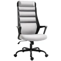 Vinsetto High Back Ergonomic Home Office Desk Chair with Spandex Fabric, Computer Task Chair with Ladder Back, Thick Padding and 360 Swivel Wheels, Grey(m-14)