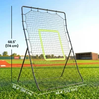 Soozier 4 x 5.7ft Volleyball Rebounder Net with Strike Zone, Baseball Lacrosse Training Net for Pitching and Fielding(m-3)