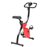 Soozier Foldable Upright Training X-Bike With Magnetic Resistance, Exercise Cycling Bicycle for Cardio, Aerobic Exercise, Red(m-1)