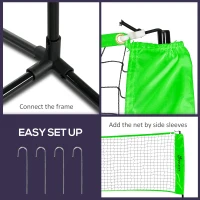 Soozier Portable Badminton Set, Pickleball Volleyball Net with 3 Shuttlecocks, 4 Rackets, for Indoor Outdoor, Beach, Backyard(m-7)