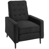 HOMCOM Manual Recliner, Fabric Tufted Club Chair, Home Theater Seating Reclining Sofa for Living Room, Black(m-11)