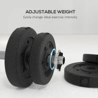 Soozier 2 x 33 lbs Adjustable Dumbbells Weight Set Dumbbell Hand Weight Barbell for Body Fitness Lifting Training for Home Office Gym, Black(m-4)