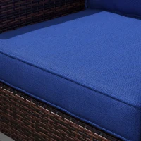 Outsunny Patio Chair Cushions Set of 4 with Seat & Backrest, Fade Resistant Seat Replacement Cushion Set, Navy Blue(m-9)