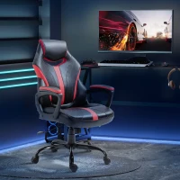 Vinsetto Racing Style Gaming Chair Ergonomic High Back Computer Office Chair PU Leather with 360° Swivel Rocking Adjustable Height Padded Armrest Red(m-10)