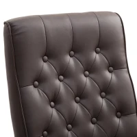 Vinsetto High Back Faux Leather Office Chair with Button Tufted Design, Executive Computer Desk Chair with Solid Wood Feet and Arms, Brown(m-17)