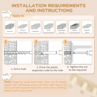 PawHut 3pc Cat Wall Shelves w/ Scratching Post, Perches, Ladder, Steps & Scratching Board, Beige(m-7)