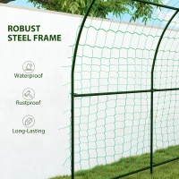 Outsunny Garden Arch Trellis for Climbing Plants Outdoor, 7.1FT Tall Cucumber Trellis with Climbing Net for Backyard, Lawn(m-5)