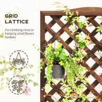 Outsunny Wood Planter with Trellis, Raised Garden Bed to Grow Vegetables for Backyard, 30" x 14" x 67", Dark Brown(m-5)