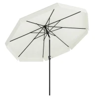 Outsunny 8.5 ft Outdoor Market Table Umbrella, Round Patio Umbrella with Tilt and Crank for Garden, Backyard, Deck, Cream White(m-13)